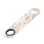 Elegant Metallic Copper Roos Gold Marble Monogram Speed Flessenopener (Achterkant Gekanteld)