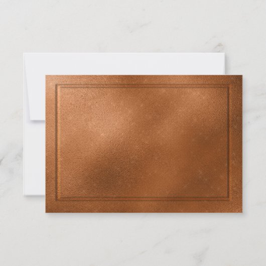 Elegant Metallic Copper Wedding RSVP Kaartje (Achterkant)