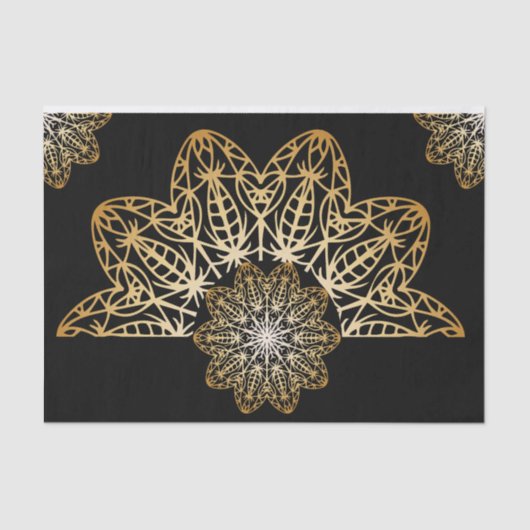Elegant Metallic Faux Gold Mandalas ontkoppeling Tissuepapier (Voorkant)