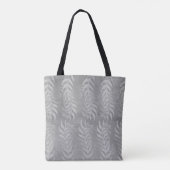Elegant Metallic Gedempte Grijs Blad Patroon – Nat Tote Bag (Achterkant)