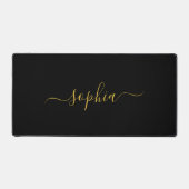 Elegant Metallic Gold Desk Mat Featuring Your Name (Voorkant)