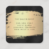 Elegant Metallic Gold en Lush Black Stylist Vierkante Visitekaartje (Achterkant)
