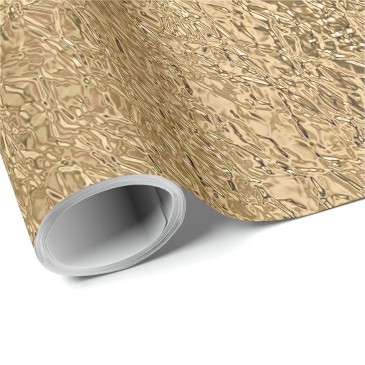 Elegant Metallic Gold getextureerde look Cadeaupapier (Rol Hoek)