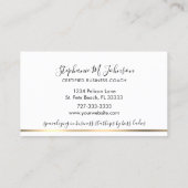Elegant Metallic Gold Glitter Drip Monogram Logo Visitekaartje (Achterkant)