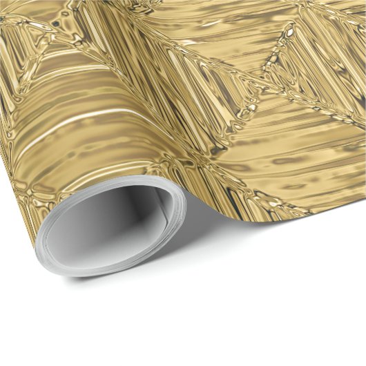 Elegant Metallic Gold Pattern getextureerde look Cadeaupapier (Rol Hoek)
