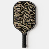 Elegant Metallic Gold Zebra Animal Print Monogram Pickleball Paddle (Achterkant)