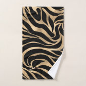 Elegant Metallic Gold Zebra Black Animal Print Bad Handdoek (Handdoek)