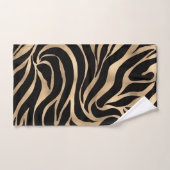 Elegant Metallic Gold Zebra Black Animal Print Bad Handdoek (Handdoek)