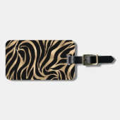 Elegant Metallic Gold Zebra Black Animal Print Bagagelabel (Voorkant horizontaal)