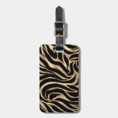 Elegant Metallic Gold Zebra Black Animal Print Bagagelabel (Voorkant verticaal)