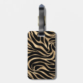 Elegant Metallic Gold Zebra Black Animal Print Bagagelabel (Achterkant verticaal)