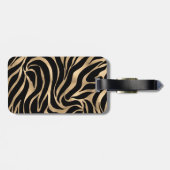 Elegant Metallic Gold Zebra Black Animal Print Bagagelabel (Achterkant horizontaal)