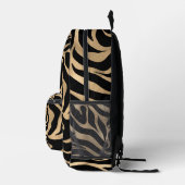 Elegant Metallic Gold Zebra Black Animal Print Bedrukte Rugzak (Rechts)