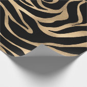Elegant Metallic Gold Zebra Black Animal Print Cadeaupapier (Hoek)