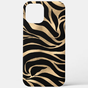 Elegant Metallic Gold Zebra Black Animal Print Case-Mate iPhone Case