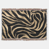 Elegant Metallic Gold Zebra Black Animal Print Deken (Voorkant)
