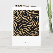 Elegant Metallic Gold Zebra Black Animal Print Feestdagen Kaart (Achterkant)