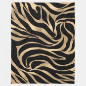 Elegant Metallic Gold Zebra Black Animal Print Fleece Deken (Voorkant)