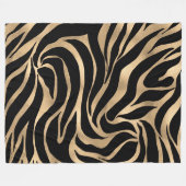 Elegant Metallic Gold Zebra Black Animal Print Fleece Deken (Voorkant (Horizontaal))