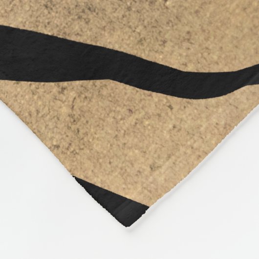 Elegant Metallic Gold Zebra Black Animal Print Fleece Deken (Hoek)