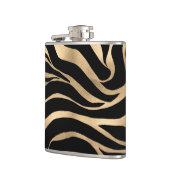Elegant Metallic Gold Zebra Black Animal Print Heupfles (Links)