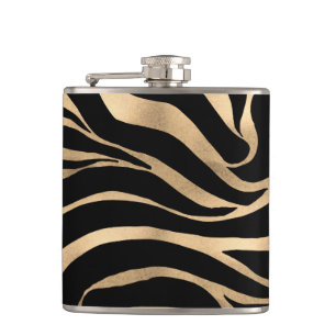 Elegant Metallic Gold Zebra Black Animal Print Heupfles