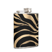 Elegant Metallic Gold Zebra Black Animal Print Heupfles (Rechts)