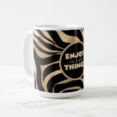 Elegant Metallic Gold Zebra Black Animal Print Koffiemok (Voorkant links)