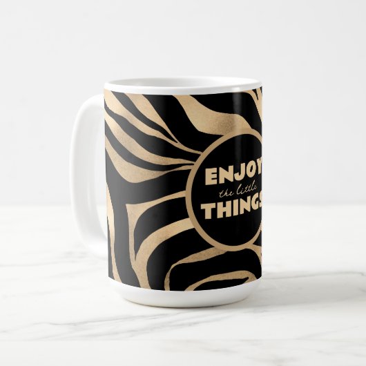 Elegant Metallic Gold Zebra Black Animal Print Koffiemok (Voorkant links)