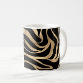 Elegant Metallic Gold Zebra Black Animal Print Koffiemok (Voorkant rechts)
