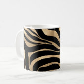 Elegant Metallic Gold Zebra Black Animal Print Koffiemok (Voorkant links)