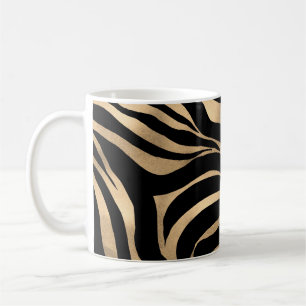 Elegant Metallic Gold Zebra Black Animal Print Koffiemok