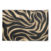 Elegant Metallic Gold Zebra Black Animal Print Kussensloop (Achterkant-Links)