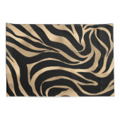Elegant Metallic Gold Zebra Black Animal Print Kussensloop (Achterkant-Rechts)