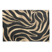Elegant Metallic Gold Zebra Black Animal Print Kussensloop (Voorkant-Links)