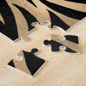 Elegant Metallic Gold Zebra Black Animal Print Legpuzzel (Zijkant)