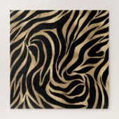 Elegant Metallic Gold Zebra Black Animal Print Legpuzzel (Horizontaal)