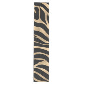Elegant Metallic Gold Zebra Black Animal Print Medium Tafelloper (Voorkant)