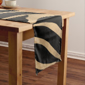 Elegant Metallic Gold Zebra Black Animal Print Medium Tafelloper (Voorbeeld)