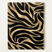 Elegant Metallic Gold Zebra Black Animal Print Planner (Achterkant)