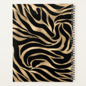 Elegant Metallic Gold Zebra Black Animal Print Planner (Achterkant)
