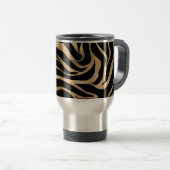 Elegant Metallic Gold Zebra Black Animal Print Reisbeker (Voorkant rechts)