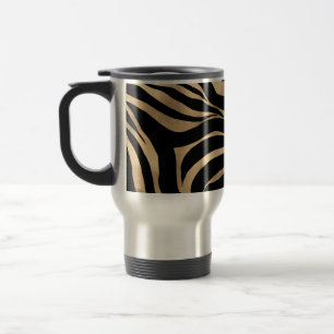 Elegant Metallic Gold Zebra Black Animal Print Reisbeker
