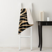 Elegant Metallic Gold Zebra Black Animal Print Sherpa Deken (In situ)