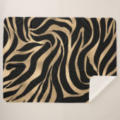 Elegant Metallic Gold Zebra Black Animal Print Sherpa Deken (Voorkant (horizontaal))