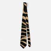 Elegant Metallic Gold Zebra Black Animal Print Stropdas (Voorkant)