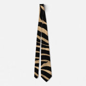 Elegant Metallic Gold Zebra Black Animal Print Stropdas (Achterkant)