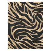 Elegant Metallic Gold Zebra Black Animal Print Tafelkleed (Voorkant)