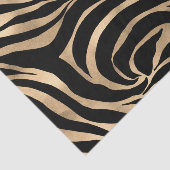 Elegant Metallic Gold Zebra Black Animal Print Tissuepapier (Detail)