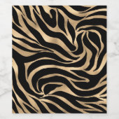 Elegant Metallic Gold Zebra Black Animal Print Wijn Etiket (Enkel label)